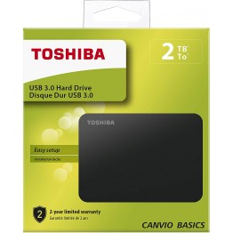 HDD extern Toshiba Canvio Basics, 2 TB, USB 3.0, Negru